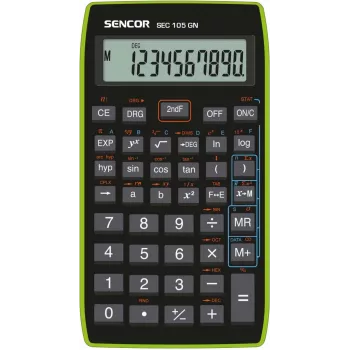 Kalkulators SENCOR SEC 105 GN LCD 10 ciparu pārnēsājams pamatfunkcijas zaļš