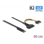DeLOCK M.2 Key M uz U.2 SFF-8639 NVMe adapters ar 50 cm kabeli