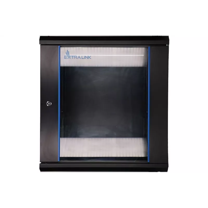 Pie sienas stiprināms statīvs Extralink Rackmount cabinet 12U 600x600 Melns