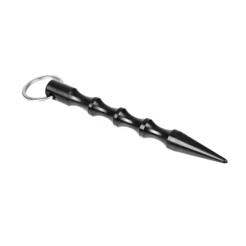 Taktiskā pildspalva GUARD YC-008-BL — kompakta duralumīnija pildspalva ar stikla lauzēju, 150 mm, 50 g, melna