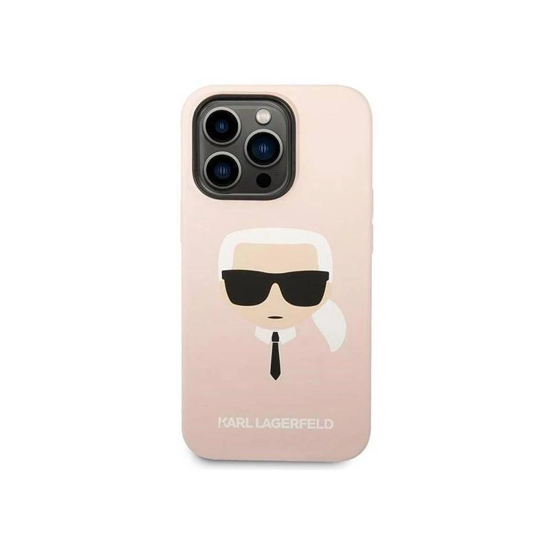Karl Lagerfeld KLHMP14XSLKHLP iPhone 14 Pro Max 6.7 cietais maciņš gaiši rozā / gaiši rozā Silikona Karl inchs Head Magsafe