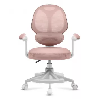 Bērnu grozāmais krēsls mark adler Junior 4.5 Rozā — sieta atzveltne, putu sēdeklis, regulējams augstums 40–50 cm, roku balsti, jostasvietas atbalsts, ritentiņi (atvērts iepakojums)