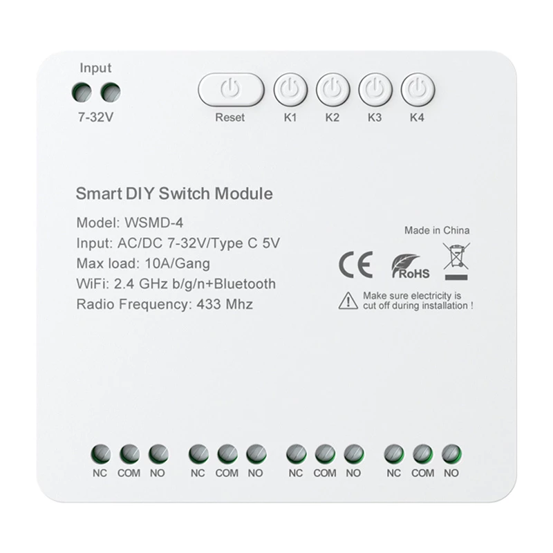 Viedais slēdža modulis Avatto DIY WSMD-4 32V — 4 kanālu 32 V vadības modulis DIY projektiem
