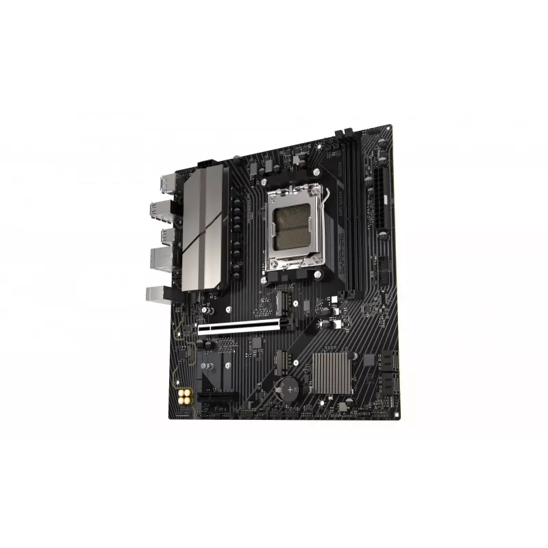 Mātesplate Sapphire B650M-E (AMD B650) micro ATX, Socket AM5, DDR5, 2x DIMM, 96GB, 2x M.2 (PCIe5/4), 4x SATA III, 2.5Gb LAN