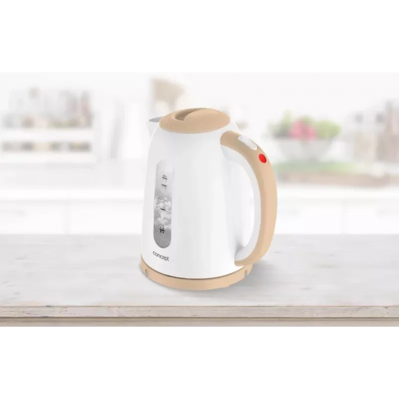 Elektriskā tējkanna Concept Solution RK2331 — 1,7 L, 2200 W, bēša/balta