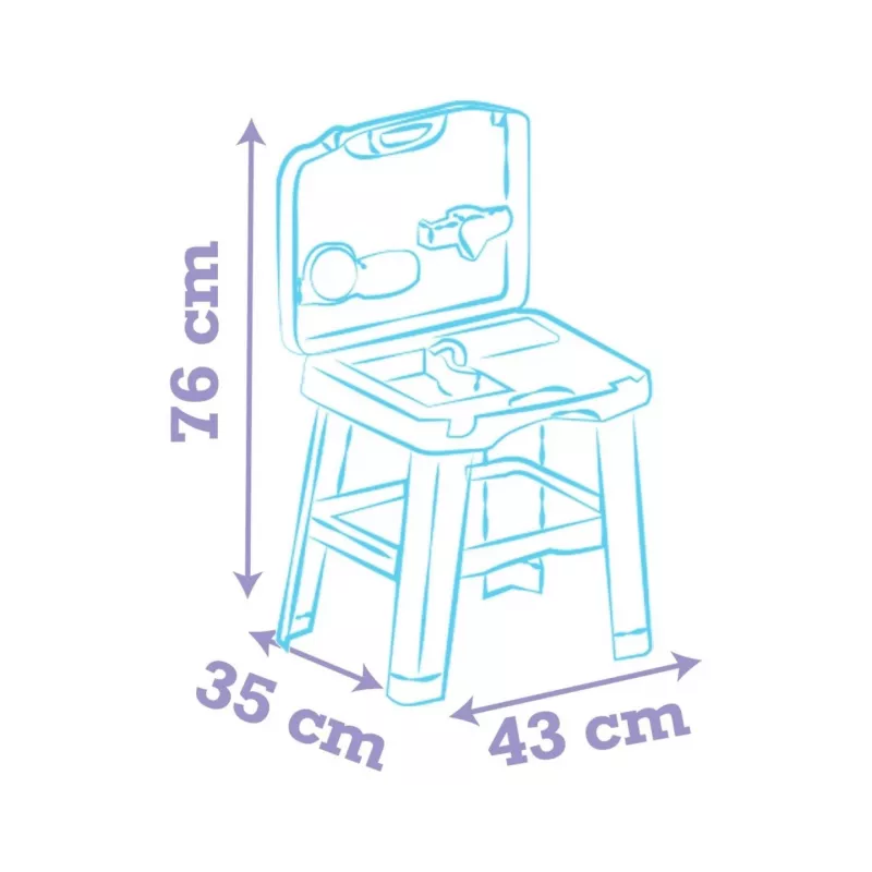 Rotaļu virtuve SMOBY Stitch Kitchen 7600311909 ar piederumiem – bērnu lomu spēļu virtuves komplekts