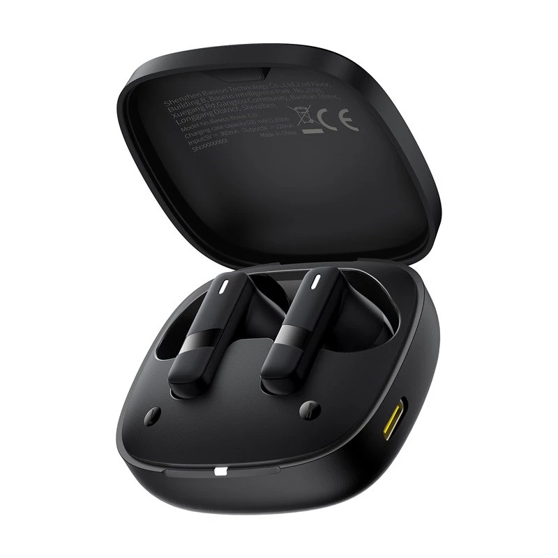 Baseus Bowie E20 austiņas bezvadu in-ear zvaniem/mūzikai Bluetooth melnas
