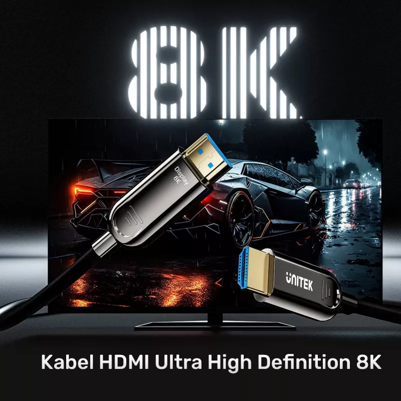 HDMI kabelis UNITEK C11085GY01-10M 10m 2.1 48 Gbit/s Melns