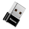 Baseus USB vīriešu savienotājs uz Type-C sieviešu adaptera pārveidotājs melns