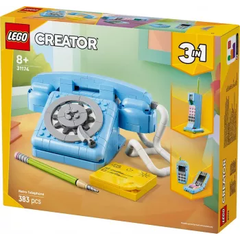 Konstrukciju rotaļlieta LEGO Creator 3-in-1 31174 Retro Telephone komplekts, 383 detaļas, 8+ gadi, 70×110×150 mm
