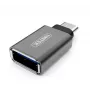 UNITEK Y-A025CGY kabeļa interfeisa/dzimuma adapteris USB Type-C uz USB Type-A, metālisks