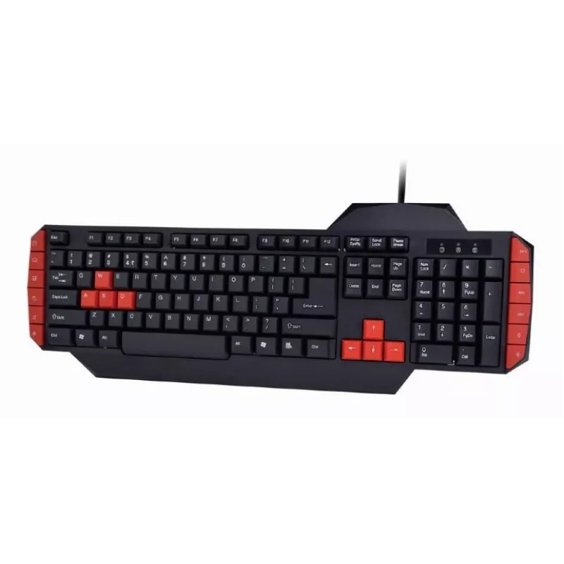 Spēļu tastatūra GEMBIRD GGS-UMG4-02 104 taustiņu pilna izmēra USB QWERTY US angļu valoda ar peli, melna