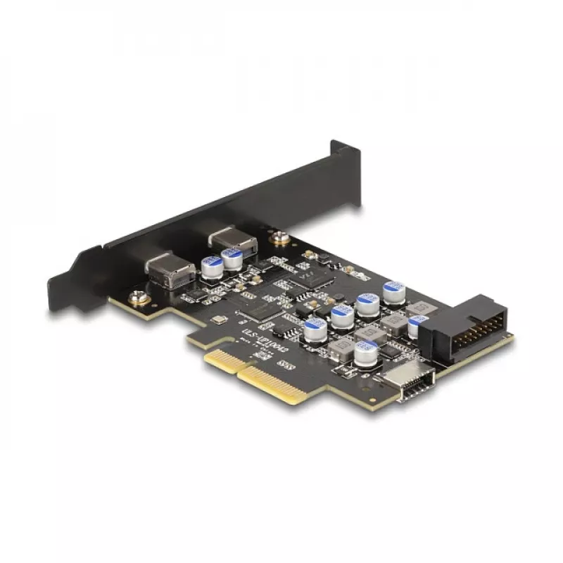 PCI Express x4 karte DELOCK 90345 ar 2 ārējiem USB Type-C portiem