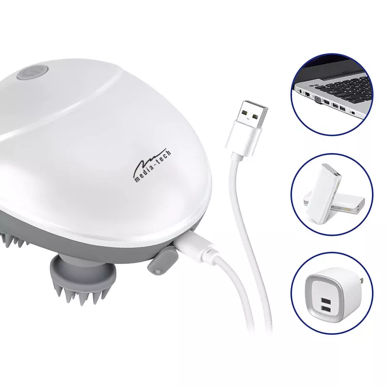 Galvas masieris MEDIA-TECH MT6524 — pārnēsājams dizains, regulējama intensitāte