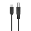 USB A uz B kabelis TB 1,8 m — melns, printeriem