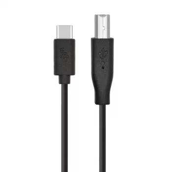 USB A uz B kabelis TB 1,8 m — melns, printeriem