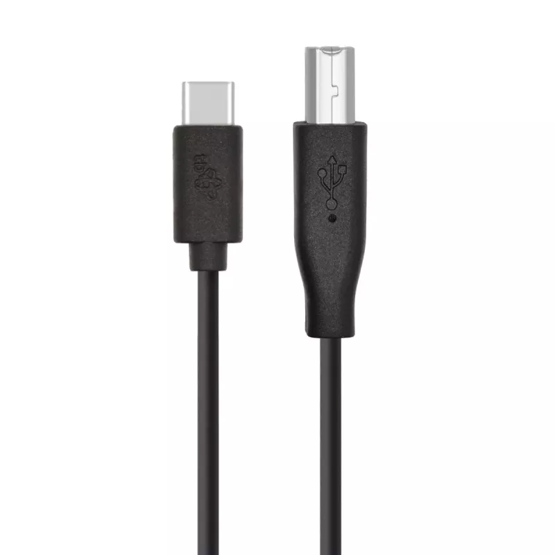 USB A uz B kabelis TB 1,8 m — melns, printeriem