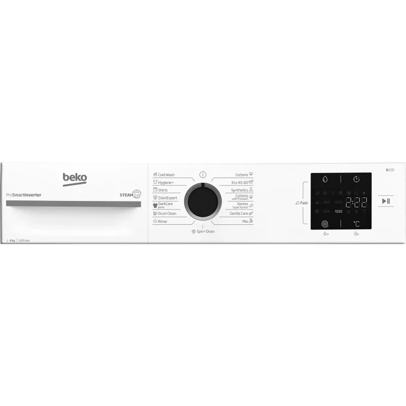 BEKO veļas mašīna BM1WFSU36233WB, 6 kg, energoefektivitātes klase B, 44,6 cm, 1200 apgr./min, invertora motors, tvaika kopšana
