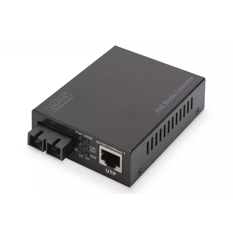 Digitus Gigabit PoE multivides pārveidotājs, RJ45 / SC, SM, PSE
