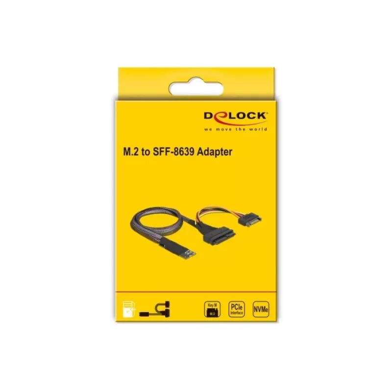 DeLOCK M.2 Key M uz U.2 SFF-8639 NVMe adapters ar 50 cm kabeli