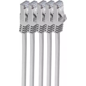 Tīkla kabelis ShiverPeaks BS75511-SET5 1m Cat7 S/FTP Pelēks