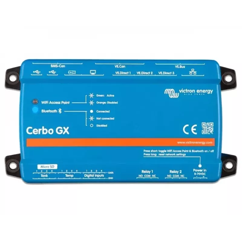 Cerbo GX MK2 Victron Energy BPP900450110 uzlabota uzraudzības sistēma ar attālinātu komunikāciju un displeja atbalstu
