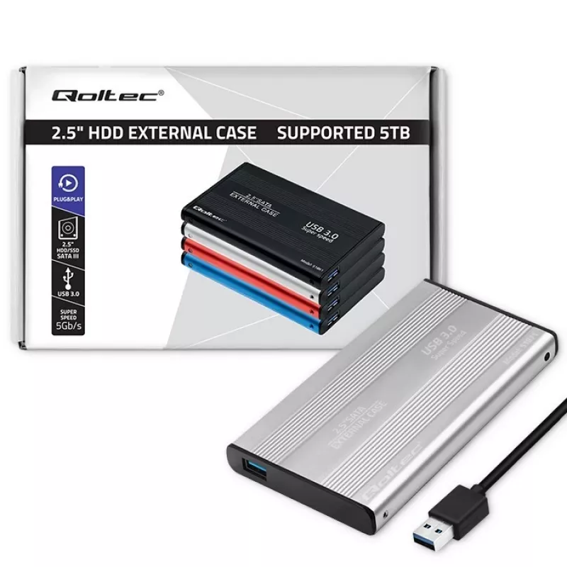 Cietā diska korpuss HDD SSD 2,5 collu SATA3, USB3.0