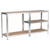 Metāla noliktavas plauktu bloks, sudrabots, 205X120X45CM