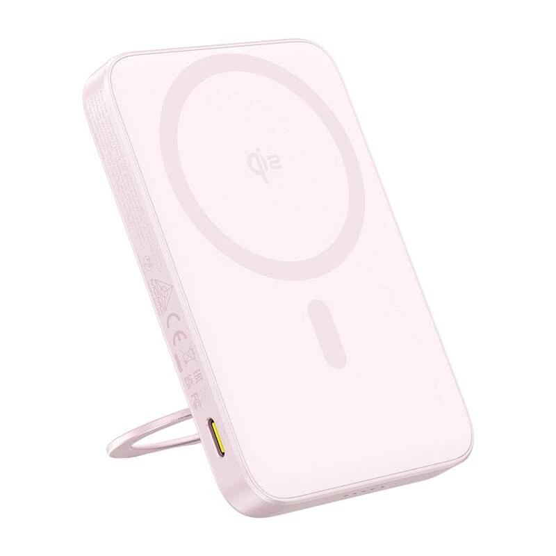 Ārējais akumulators Baseus PicoGo Qi2 5000mAh 20W rozā