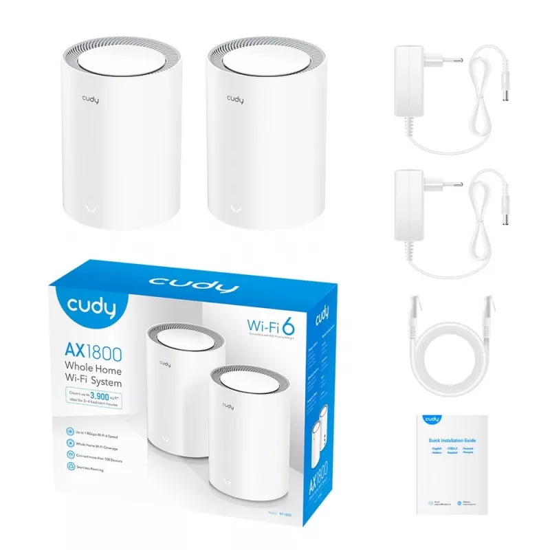 Mesh sistēma Cudy AX1800 divjoslu 2,4 GHz 5 GHz Wi-Fi 6