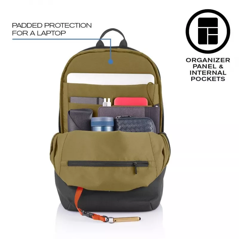Ikdienas mugursoma XDDESIGN Bobby Soft ar 15,6 collu klēpjdatora nodalījumu, 16 L, PET, melna
