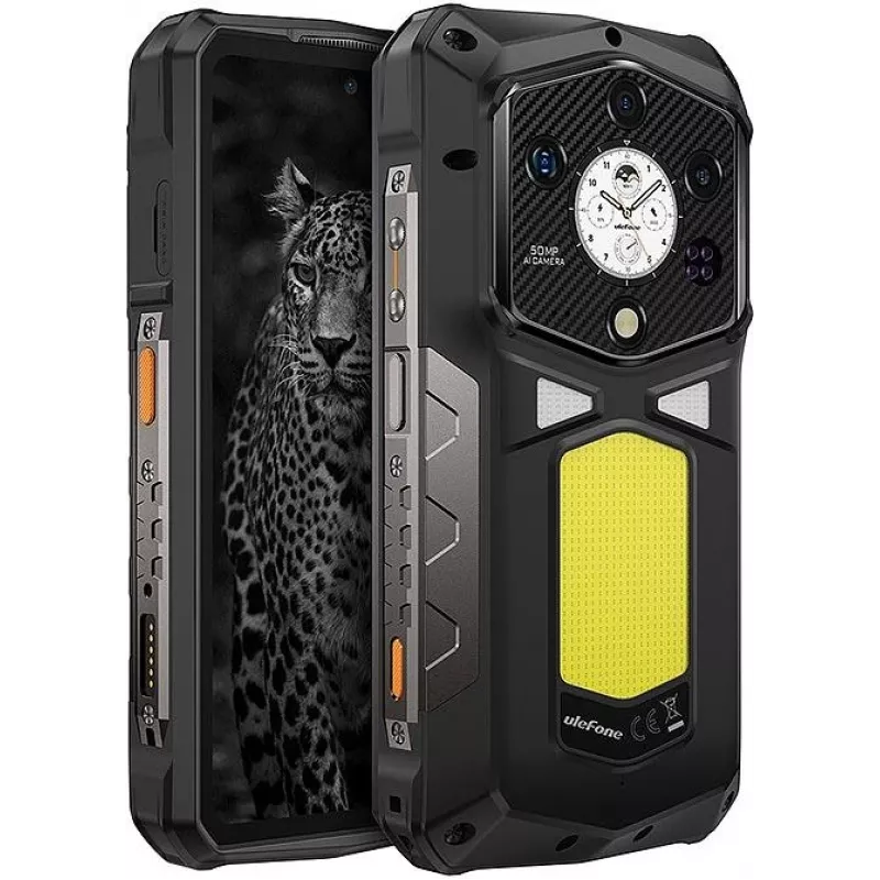 Izturīgs viedtālrunis UleFone Armor 29 Ultra — 6,67 collu FHD+ displejs, MediaTek Dimensity 9300+, 16 GB RAM, 5G, Dual SIM, 21200 mAh baterija, melns