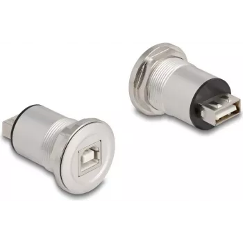 DeLOCK 88194 Kontaktligzda B tips + USB A tips melna sudrabota