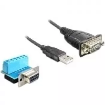 Seriālais kabelis DeLOCK 62406 USB Type-A DB-9 Melns 0,82 m