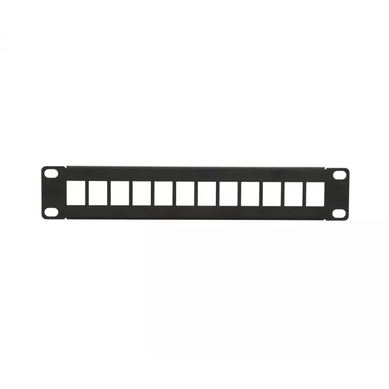 Patch panel Extralink 12-port UTP 10 collu metāla korpuss, melns