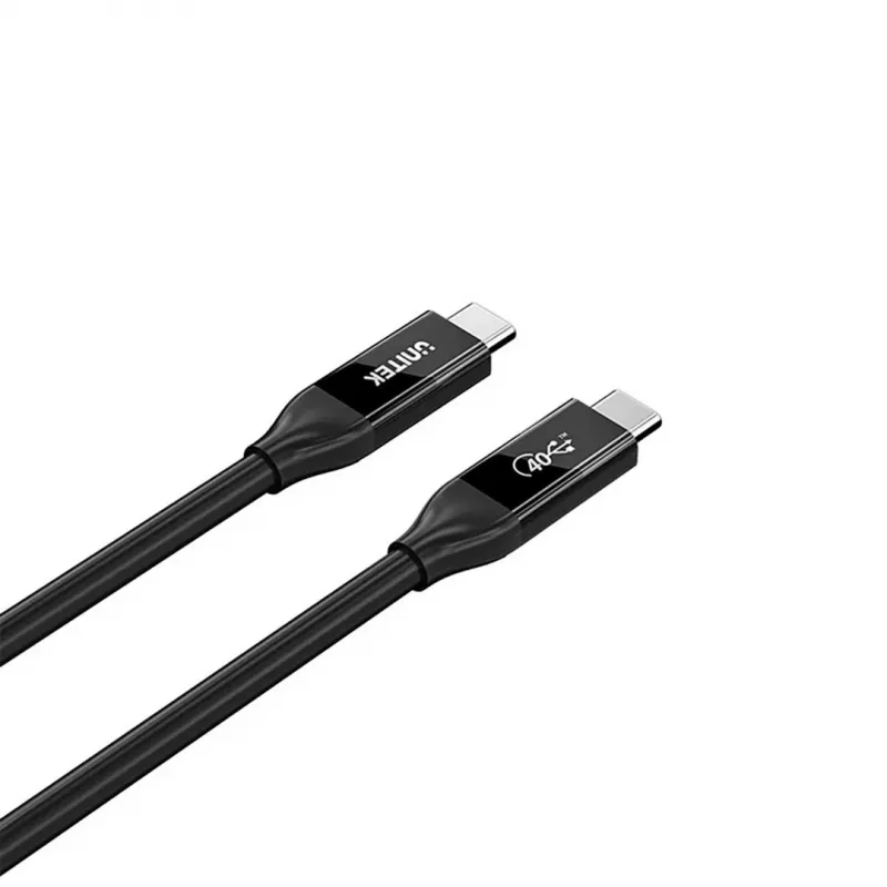 USB-C kabelis Unitek C14100ABK01-2M — 2 m, 100 W jaudas piegāde, 40 Gbps dati