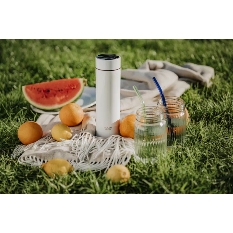 Adler | Termosa pudele | AD 4506w | Materiāls Nerūsējošais tērauds/Silikons | Balta