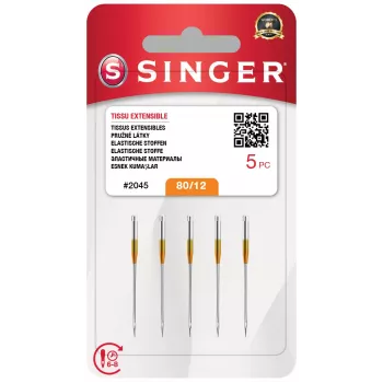 SINGER šujmašīnas adata 2045 SZ12 BLST W/05 N204511M503 – mājsaimniecības/rūpniecības adata, izmērs 12