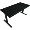 Galds spēlēm ar diviem motoriem un regulējamu augstumu sēdus/stāvus, bezvadu lādētājs, RGB apgaismojums, vadības panelis un USB pieslēgvietas, PB melamīna virsma, melns.
