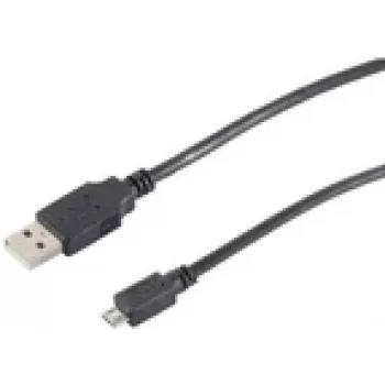 USB kabelis S/CONN 77185-HQ 5m USB 2.0 A uz Micro-USB B melns