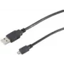 USB kabelis S/CONN 77185-HQ 5m USB 2.0 A uz Micro-USB B melns