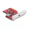 DeLOCK PCI Express x4 karte USB 10 Gbps Type-C Type-A Low Profile