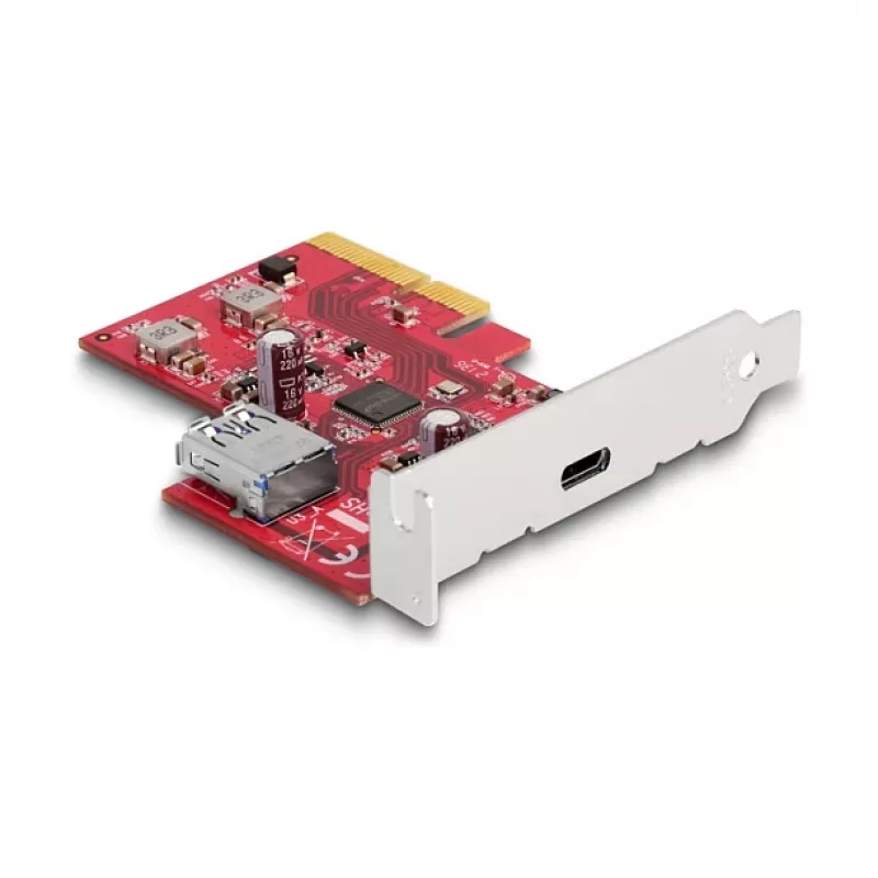 DeLOCK PCI Express x4 karte USB 10 Gbps Type-C Type-A Low Profile