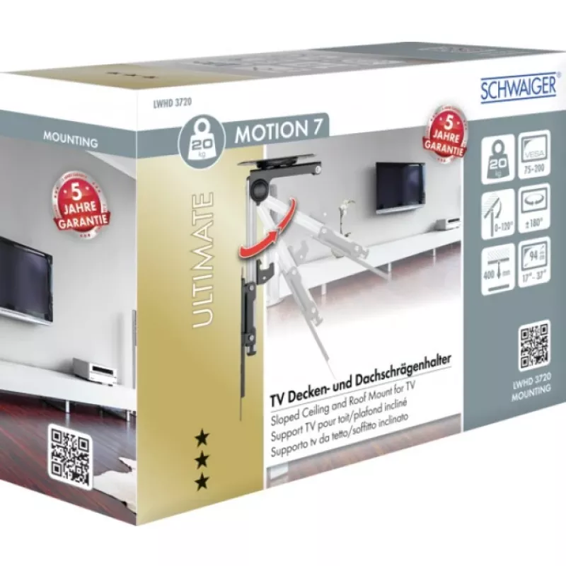 Sienas stiprinājuma kronšteins Schwaiger LWHD3720 513 37 collas melns