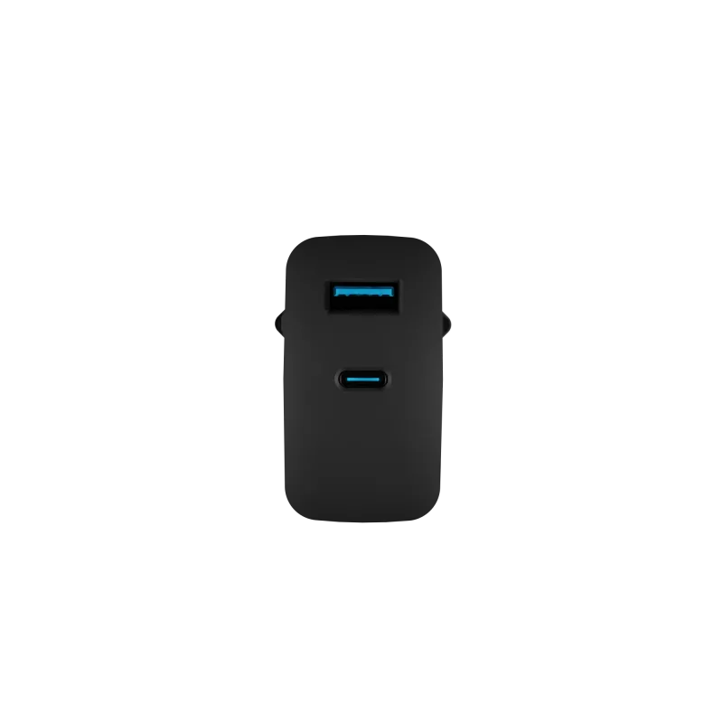 Vadu mobilo ierīču lādētājs NATEC NUC-2145, 65W, USB-C PD 3.0 + QC 3.0, 1x USB-C, 1x USB-A, 110–240V, melns