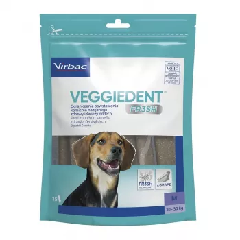 VIRBAC Veggiedent Fresh zobu kopšanas našķis suņiem M — vidēja izmēra zobu higiēnas našķis