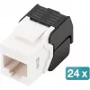 Digitus CAT 6 Keystone Jack neekranēts 24 gabali plakans melns balts RJ-45