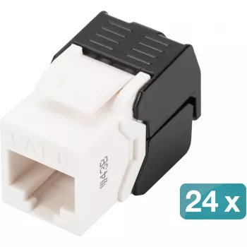 Digitus CAT 6 Keystone Jack neekranēts 24 gabali plakans melns balts RJ-45