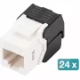 Digitus CAT 6 Keystone Jack neekranēts 24 gabali plakans melns balts RJ-45