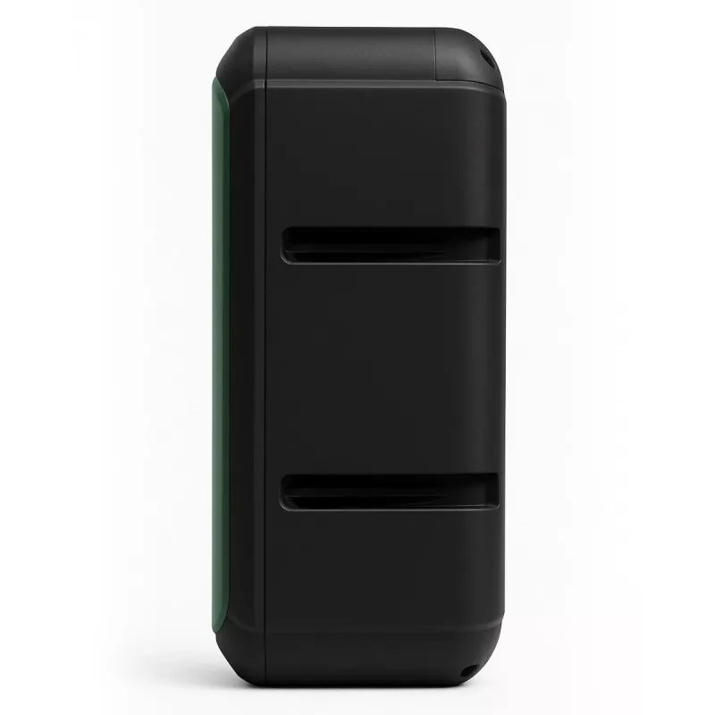 Pārnēsājams stereo skaļrunis SQUEAK SQ1009 — Bluetooth 5.3, 45 W RMS, 10 stundu akumulators, FM, USB, AUX, LED, 1800 mAh, melns
